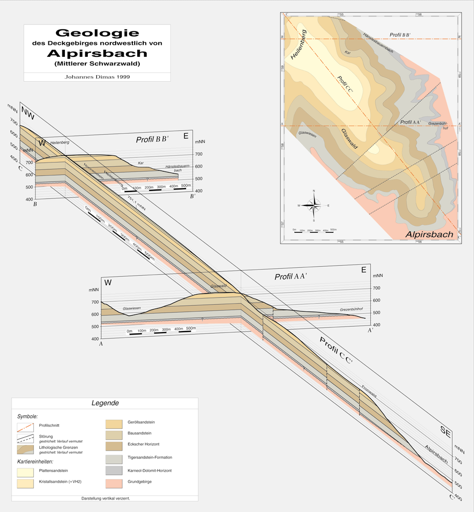 Geologie des Deckgebirges nordwestlich von Alpirsbach (schematisch)