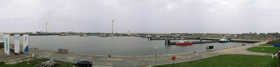 Offshore-Basis-Hafen auf der Insel Borkum